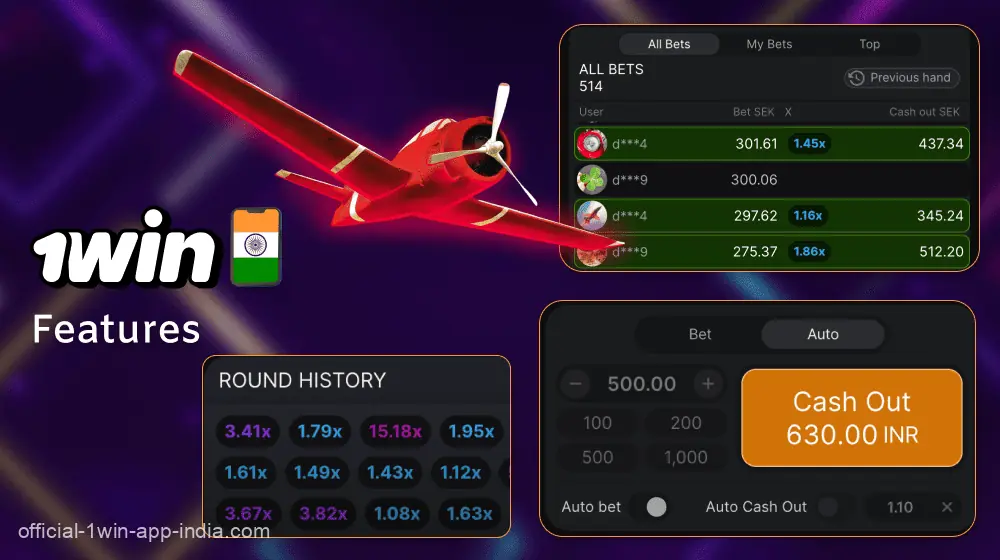 Aviator Game Features in the 1Win India Mobile App